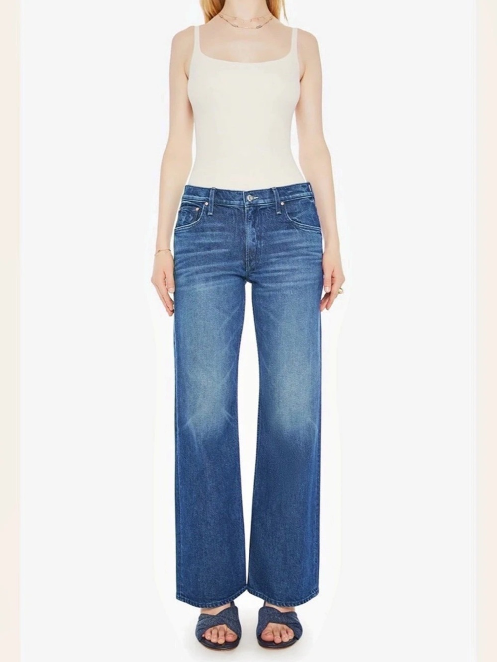 Mother The Bookie Skimp Which is Witch Wide Leg Jeans in Blue Size 25